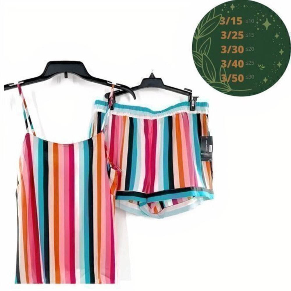 INC Intimates Pink Striped Sleepwear PJ Set